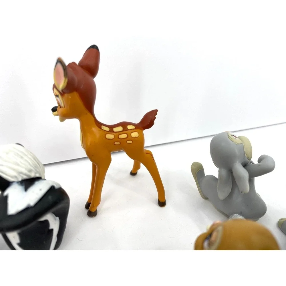 Vintage Disney Store Bambi 7 Piece Lot Toy Figure Play Set Thumper Flower Bunny